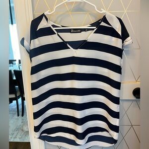 Navy blue striped top. NO rips or stains.